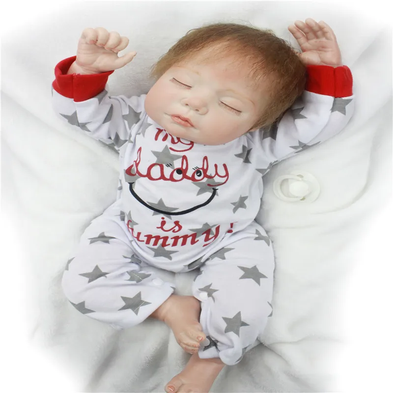 SanyDoll 22-дюйма 55 см силиконовые куклы для новорожденных, прекрасная Спящая кукла для подарков на день рождения