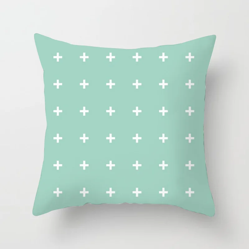 

Green Pillow Cover Square Back Cushion Covers Geometirc Printed Throw Pillows Polyester 45x45cm Sofa Home Decorative