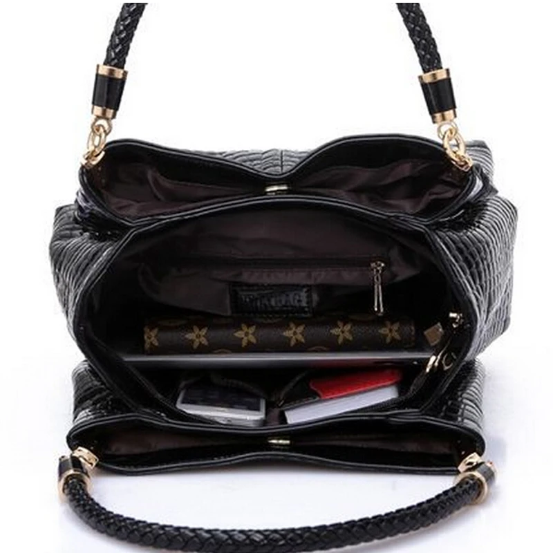 Женская сумка из кожи аллигатора Bolsas De Couro, модная сумка через плечо от известных брендов, Черная Женская сумка Bolsas Femininas Sac