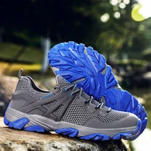 Мужская Треккинговая обувь с изображением Льва крика; обувь для альпинизма из дышащей сетки; обувь для рыбалки; Новинка; популярная мужская обувь для улицы; сезон весна; большие размеры 46-47