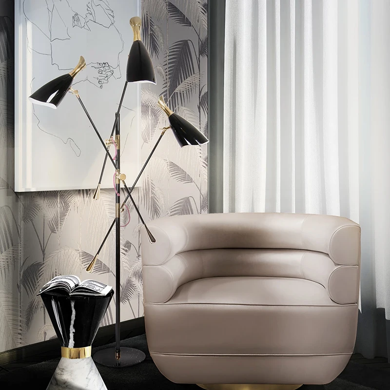 

Post modern simple Floor Lamp Black with gold Metal floor Light for bar Living Room Bedroom minimalis light fixture E27 G9 lamp