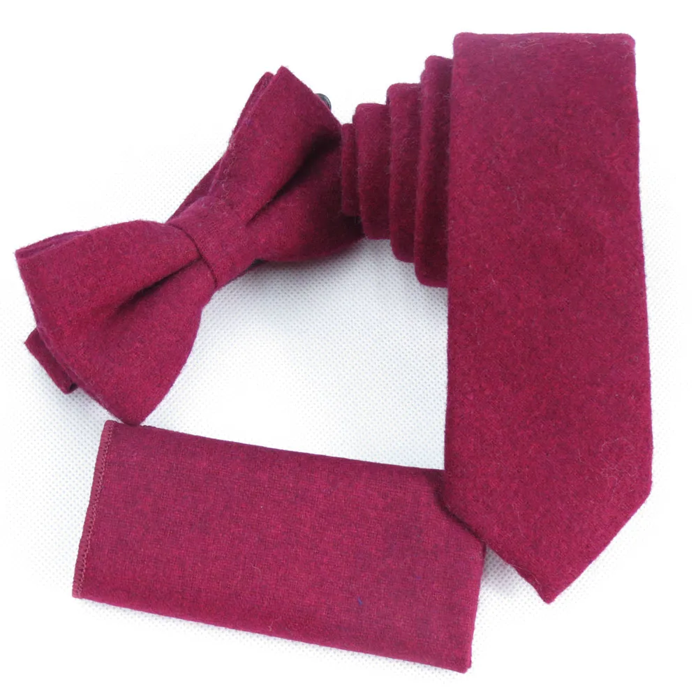 Красный шерстяной галстук для мужчин и женщин модный бутик Bordeaux 6 см галстуки шерсть галстук collocation карманное полотенце гравата, тонкий