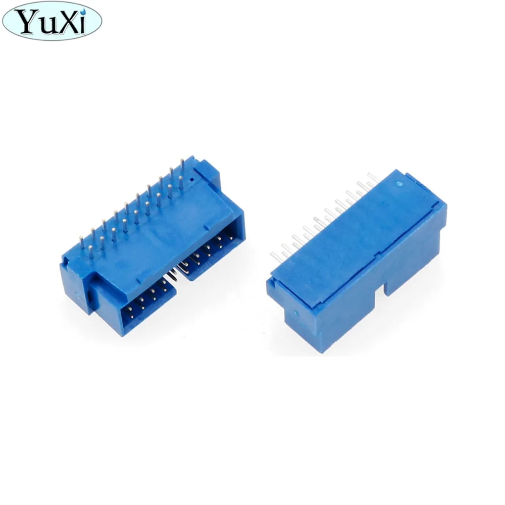 YuXi 1 шт. USB 3 0 19pin 20pin папа 90 градусов материнская плата разъем chassisplugged