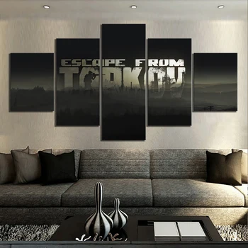 

5 Piece Escape From Tarkov Game Poster Paintings Canvas Art for Living Room Wall Decor
