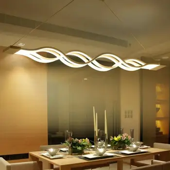 

Modern LED chandeliers wave pendant led light 40W/80W led suspending lamp fixture for Dining room Living room hanging light