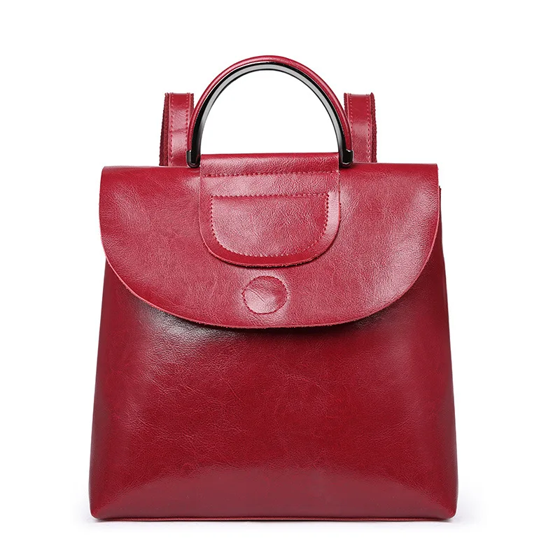 DIENQI натуральная кожа Для женщин рюкзак, сумка через плечо роскошный женский рюкзак школьный коричневый Винтаж женские рюкзак для девочек - Цвет: wine red