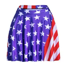 American Flag Women Sexy Pleated Skirts Tennis Bowling Bust Shorts Skirts Streak Stars Female Fitness Sport Apparel A Style