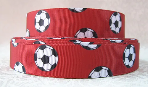 Q& N лента 16 мм 22 мм 25 мм 38 мм 50 мм 75 мм футбольный футбол напечатанная корсажная лента тесьма 50 ярдов для волос галстук - Цвет: 14113003