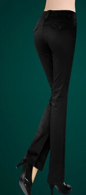 Весенне-осенние женские белые повседневные брюки, женские укороченные брюки больших размеров, миниатюрные женские расклешенные брюки, брюки, одежда - Цвет: Черный