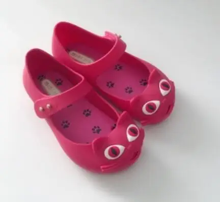 Mini Melissa/3 цвета; детские сандалии с котами; прозрачные сандалии для девочек; коллекция года; Летние сандалии для девочек; пляжная обувь для малышей; 12-19 см - Цвет: pink