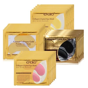 10 шт. = 5 пар Золотая с кристаллами коллагена маска для глаз Патчи Маски темные круги Pathces под глазами маски против морщин увлажняющие - изображение
