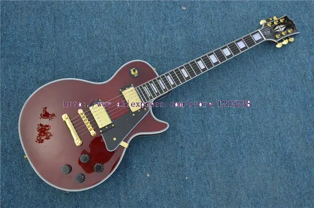 Best price at $212 Cheap Free Shipping Factory custom shop 2015 New LP Custom Brown Supreme Electric Guitar Golden Hardware 1 1