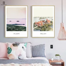 Nordic Ins Style Of A Beautiful Busy Small Town Stands On The Endless Blue Lake For Home Decor Wall Decorative Paintings patricia kay secrets of a small town