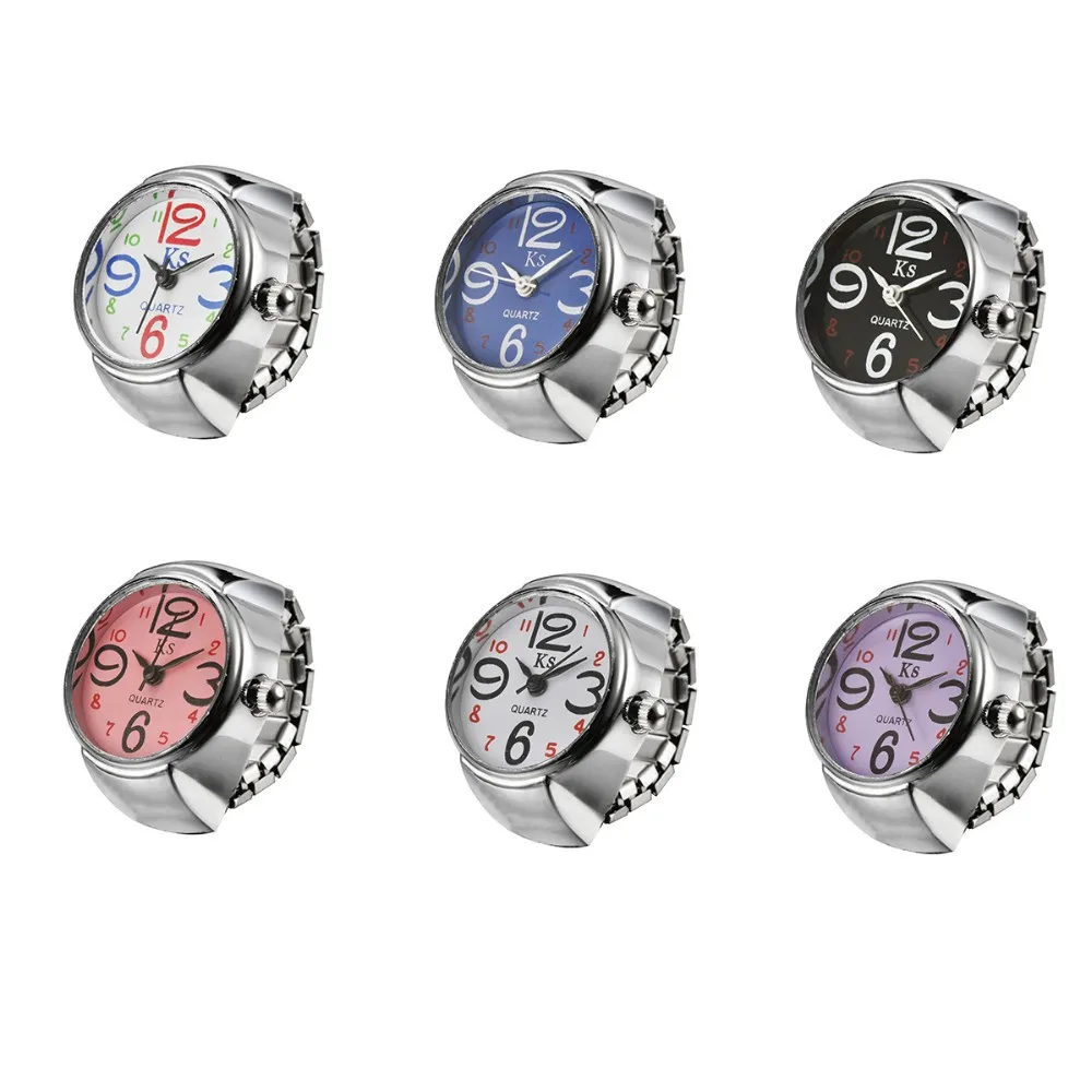Новые женские Finge кольцо часы кварцевые Нержавеющая сталь эластичные Часы для Для мужчин Для женщин девочек часы Серебряный Оптовая