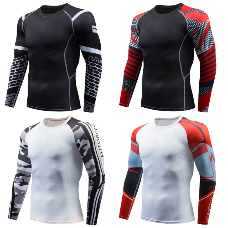 

Mens Thermal Underwear thin Compression Sweat Quick Drying tight undershirt men thermo tops