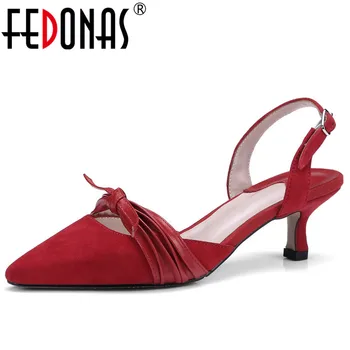 

FEDONAS New Brand Classic Design Shoes Woman Pumps Sexy Pointed Toe Gladiator High Heels Shoes Woman Bowtie Wedding Pumps