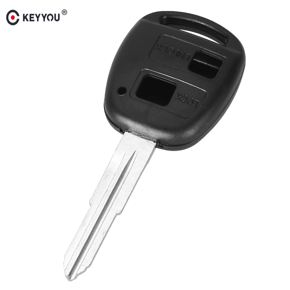KEYYOU Замена 2 кнопки дистанционного брелок для ключей, автомобильные головка ключа для Toyota RAV4 Corolla Yaris ключ чехол для автомобильного ключа с TOY41 лезвие