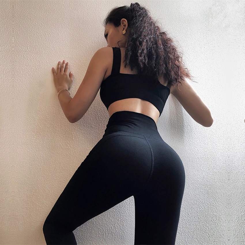 One F Sports Leggings For Women Fitness High Waist Tummy Control Squant Gym Leggings Lace Up Booty Lift Yoga Pants 2018