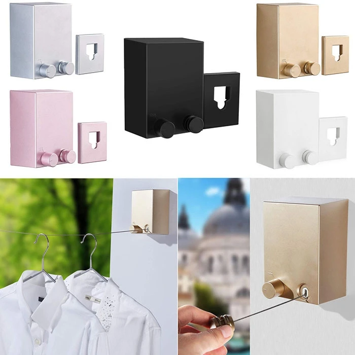 Retractable 420cm Free Punching Wall Hanging Retractable Clothesline