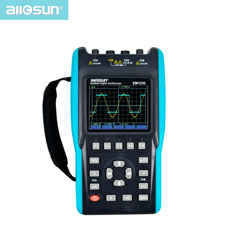 2in1 Handheld Oscilloscope 2 Channels with Color Screen Scope Digital Multimeter DMM Meter EM1230 all-sun