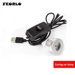 FEORLO USB УФ-лампы unshade клей зеленый масла Светодиодная лампа для фотополимеризации мобильного телефона обслуживания