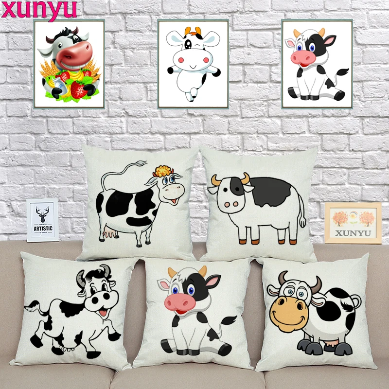 

Cow Cushion Cover Animal Throw Pillowcase Pillow Covers Home Decor for Sofa Couch 18x18 Inch 45x45cm