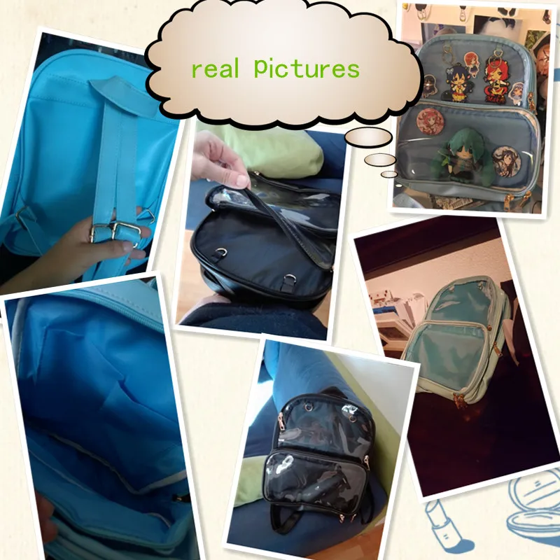 Прозрачный женский рюкзак Itabags Harajuku, водонепроницаемая, кавайная, прозрачная сумка для школы, подростка, девочек, сумки через плечо