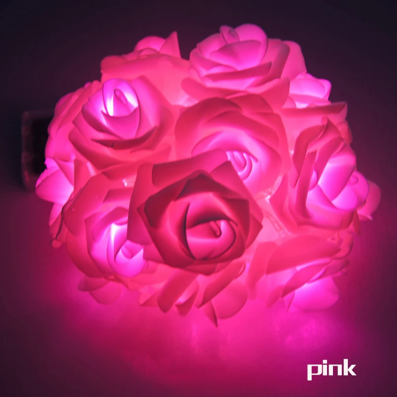 Guirnalda 20 unids/set Rose flor Hada luces decorativas luces guirlande lumineuse LED jardín decoración del partido Guirnalda 20 unids/set Rose flor Hada luces decorativas luces guirlande lumineuse LED jardín decoración del partido