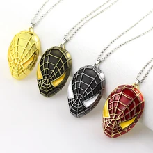 DC Marvel The Ultimate Spider-man Mask Pendant & Necklace High Quality Metal Spiderman Batman Superhero Venom Necklace Jewelry marvel universe ultimate spider man