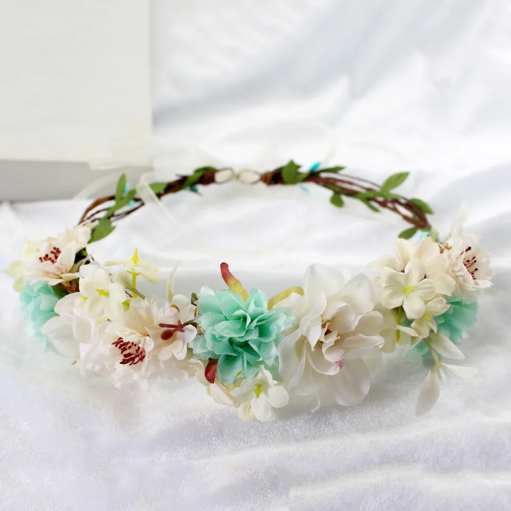 Women Girl Flower Crown Wreath Wedding Bridal Artificial Flower Crown