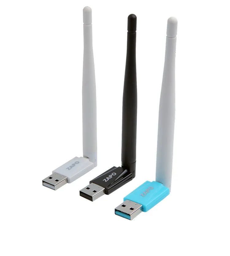 ZAPO 2.4G WIFI USB Colorful 150Mbps2dbi Адаптер антенны Беспроводной приемник 802.11n Сетевая карта для всех систем Windows Linux