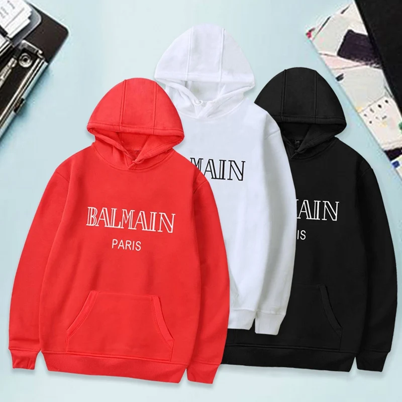 balmain red hoodie