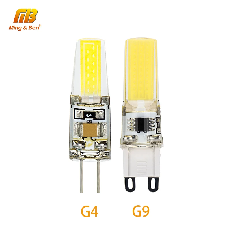 5 шт. Смарт G4 G9 LED COB лампада 3 Вт DC 12 В AC 220 лампа заменить галогенные лампы