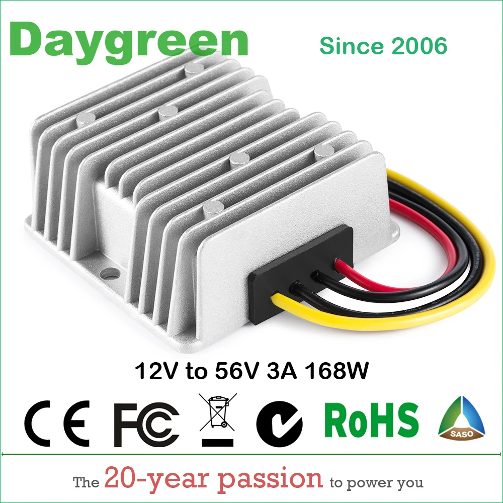 

12V TO 56V 3A STEP UP BOOST MODULE CONVERTER FOR AUTOMOTIVES CHARGER H03-12-56 Daygreen CE Certificated 12VDC TO 56VDC 3AMP