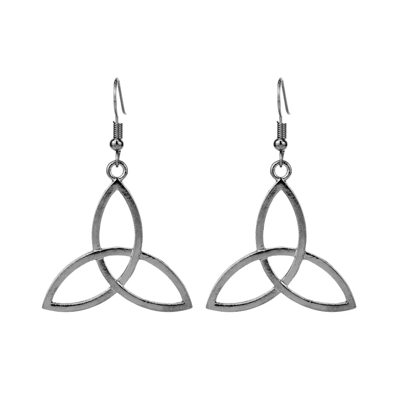 

MQCHUN Jewelry Outlander Vintage Drop Earrings Trinity Scottish Irish Triangle Knot Charm Earrings -15