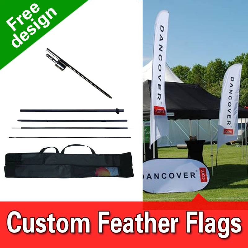 

Free Design Free Shipping Single Sided In-ground Spike Feather Banners Flag Signs Advertising Flutter Flags Vertical Flag
