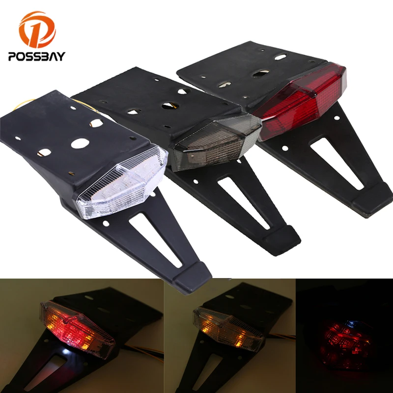 

POSSBAY Motorcycle LED Tail Lights Brake Stop Light Luces Moto Rear Fender Indicators Light For CRF KTM EXC WRF 250 400 426 450