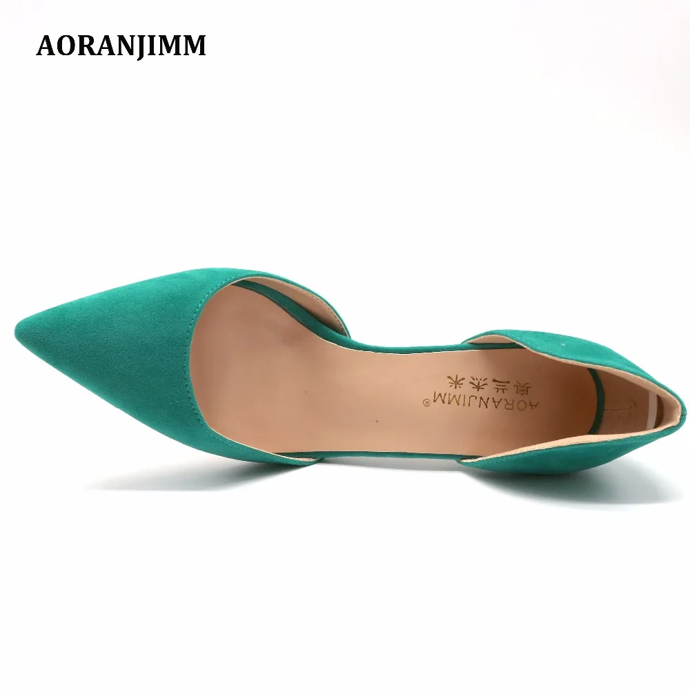 ; настоящие розовые и зеленые замшевые туфли D'Orsay с острым носком; женские элегантные туфли на высоком каблуке для взрослых; маленькие размеры