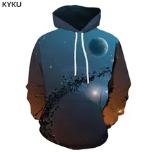 KYKU Brand Galaxy Space Hoodie Men Earth Hooded Casual Nebula 3d Printed Meteorite Sweatshirt Printed Harajuku Hoody Anime