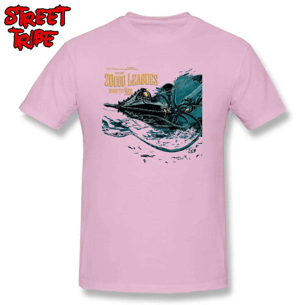 Custom Europe Top T-shirts Funny Summer Short Sleeve Crewneck Tops & Tees 100% Cotton Men Design T-Shirt Wholesale 20000 leagues under sea JV -5794 pink