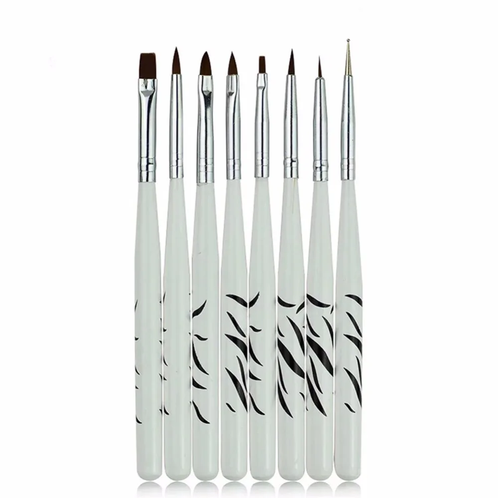 

8PCS/1Set Zebra Nail Art Dotting Manicure Painting Drawing Polish Brush Pen Tool Brushes for Manicure