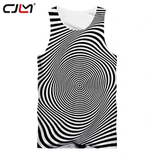 CJLM мужской креативный черно-белый полосатый топ на бретелях унисекс мужские свободные большие футболки для пары 3D Печатный Жилет