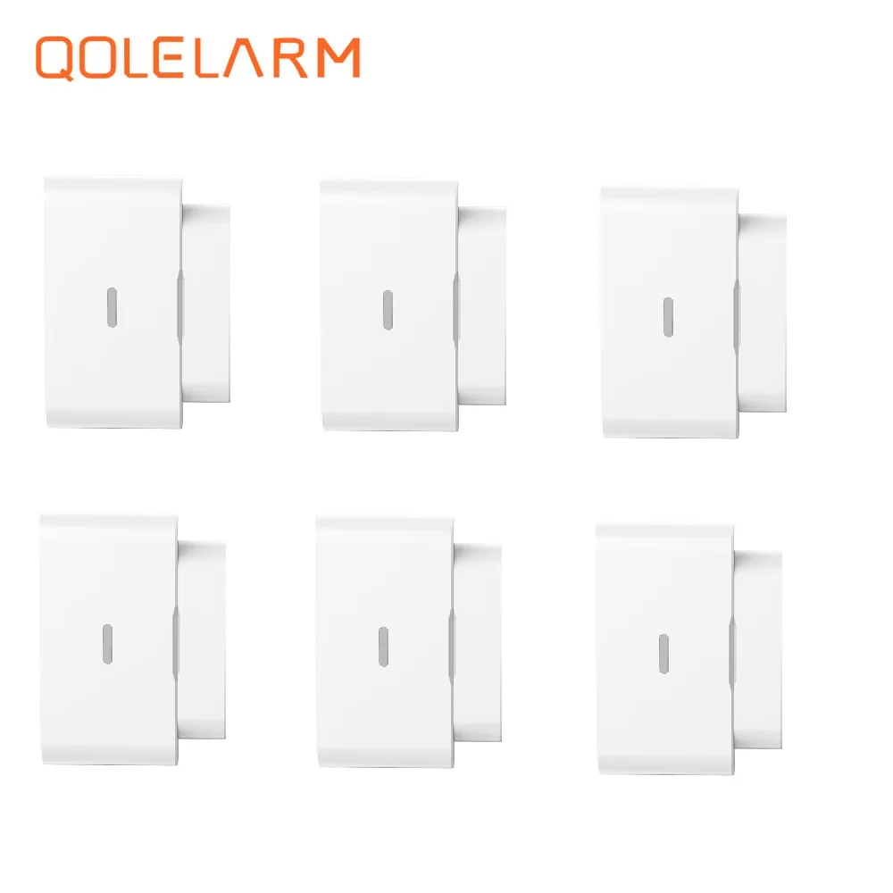 

QOLELARM new 6 pieces automatic 433mhz Wireless magnetic door window sensor without antenna for home alarm system