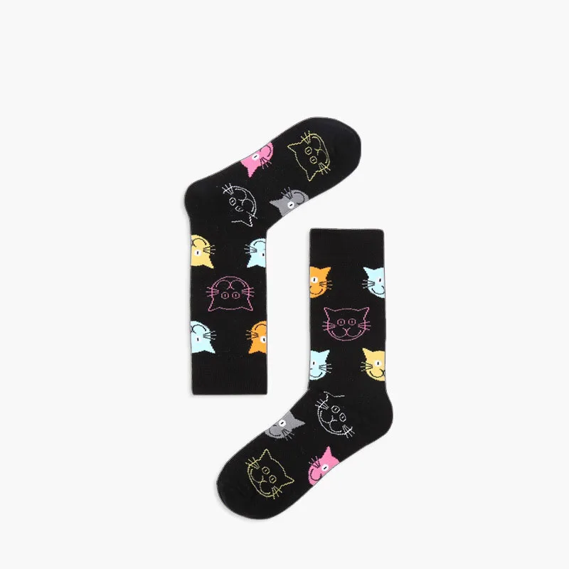 2018 New Women Cotton Socks Cat Cartoon Animal Funny Socks Cute Lovely Colorful Fashion Socks Meias