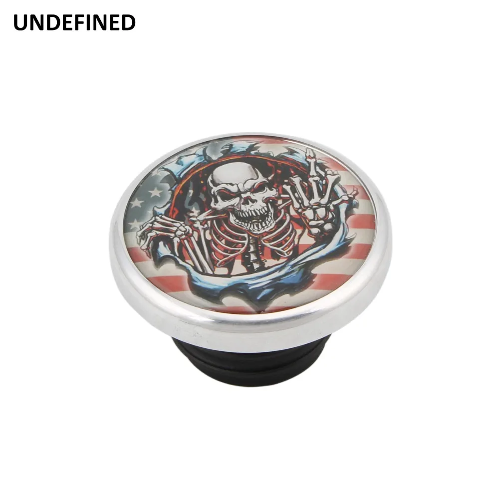 

Chrome Polish Indian Skull Fuel Tank Cap Vented Gas Cap Cover For Harley Sportster XL1200 883 Road King Dyna FXD 1996-2018 moto