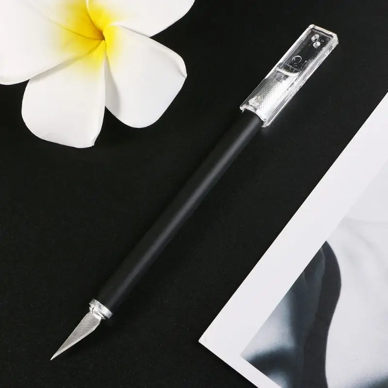 

Metal handle Utility Knife with sharp blade Sculpture Engraving Scalpel Hand Cutting Tool + 3 Blades for wallpaper foil plast
