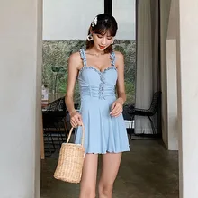 Женский купальник цельный купальный костюм женский пуш-ап женский блок сексуальный возврат юбка сплошное полиэфирное пляжное платье Sierra Surfer плюс размер