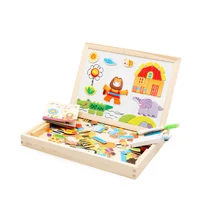 Развивающие деревянные игрушки Chanycore для обучения детей, пазл, доска, лесное животное, белая доска, подходящая для обучения, подарки 4045