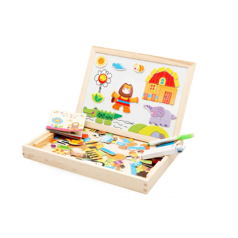 

Chanycore Baby Learning Educational Wooden Toys Puzzle Jigsaw Board Forest Animal Whiteboard Matching Enlightenment Gifts 4045
