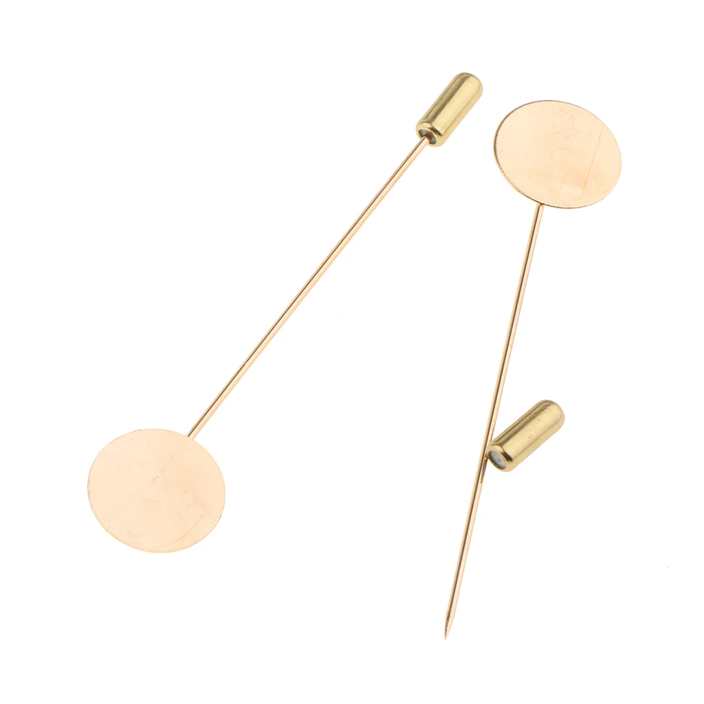 Phenovo 10 Pieces Lapel Stick Pin Tie Hat Scarf Badge Brooch with Tray Pad DIY Craft for Party Wedding Fancy Dress 7.5cm